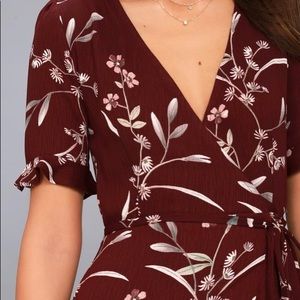 Lulus Wild Winds Burgundy Floral Print High Low